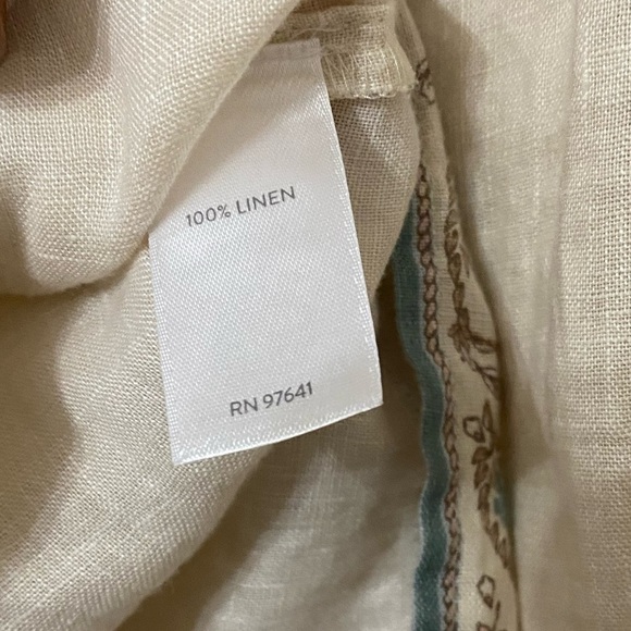 J Jill Linen Ornate Paisley Barley Elegant Top - Picture 6 of 7